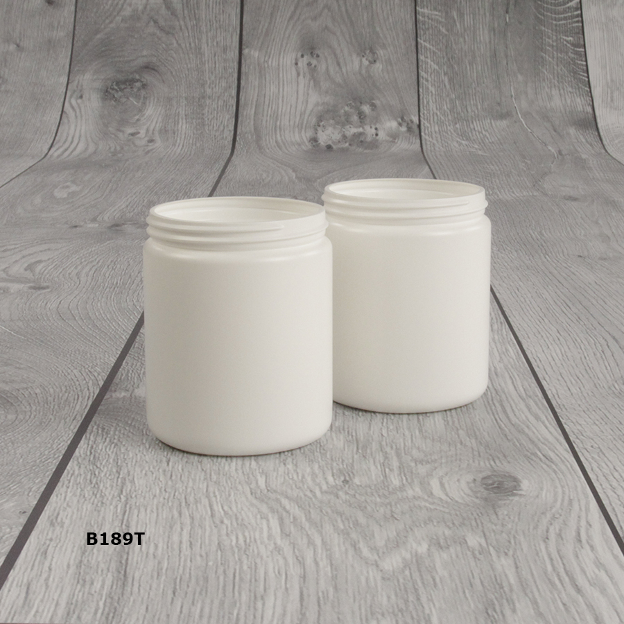 WHITE 16oz HDPE Plastic Jar 89/400 - Liquid Bottles LLC